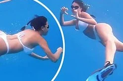 Bạn gái Ronaldo trổ tài bơi lội như nàng tiên cá