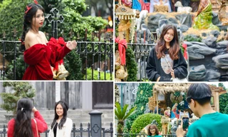 Giới trẻ Hà thành check-in khung cảnh Giáng sinh sớm lung linh ở Nhà thờ Lớn