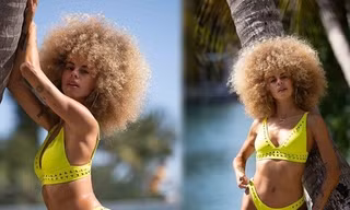 Người mẫu tóc xù nóng bỏng với đường cong 'gây mê'