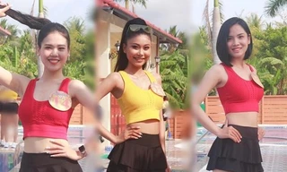 Dàn thí sinh Hoa khôi ĐH Nam Cần Thơ khoe sắc với trang phục thể thao