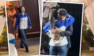 Mặc váy cưới đặc biệt, cô dâu khiến chú rể xúc động bật khóc