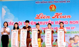 38 đội viên tranh tài tại Liên hoan các Đội tuyên truyền măng non về Luật trẻ em