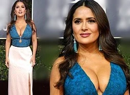 Mỹ nhân 'ngực khủng' Salma Hayek nổi bật trên thảm đỏ Quả Cầu Vàng