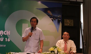 GS.TS Nguyễn Lân Việt, Chủ tịch Hội Tim mạch học Việt Nam và PGS.TS Phạm Mạnh Hùng, Tổng thư ký Hội, chủ trì họp báo Đại hội tim mạch toàn quốc lần thứ 16. Ảnh: Giang Thanh