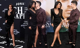Hoa hậu Priyanka Chopra diện váy xẻ đùi cao ‘tình bể bình’ cùng chồng trẻ