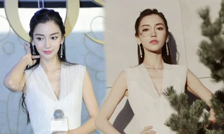 Angelababy diện váy khoét sâu ‘lấp ló’ vòng một căng đầy