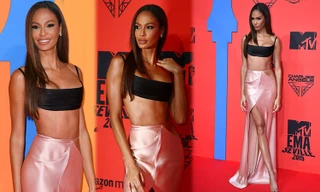 Joan Smalls mặc crop top siêu bé khoe dáng siêu mẫu trên thảm đỏ