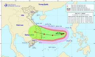 Vị trí và đường đi của bão số 6. Ảnh: TTDBKTTVQG