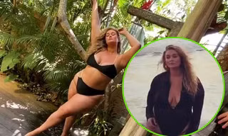Mẫu béo Hunter McGrady tung ảnh hậu trường chụp hình áo tắm ‘bỏng mắt’
