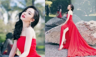 Dương Mịch diện đầm xẻ gợi cảm giữa tin đồn có thai với Tạ Đình Phong