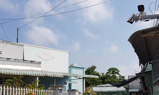 Camera lắp trước nhà lãnh đạo tỉnh Sóc Trăng trong hẻm 145 đường Lê Hồng Phong, TP Sóc Trăng. Ảnh: Tuấn Anh/Zing.