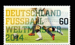 Chiếc tem đánh dấu lần thứ tư Đức vô địch thế giới