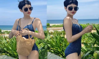 Hậu khoe eo bé xíu, Hiền Hồ tiếp tục phô vòng một căng đầy với đồ bơi 2 dây