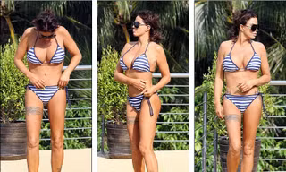 Diện bikini, Katie Price khoe dáng thon gọn bất ngờ hậu bị chê thô như đàn ông