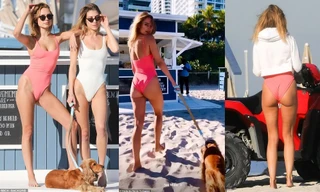 ‘Đỏ mặt’ với bikini khoét hông táo bạo của Kimberley Garner 