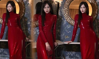 ‘Gái một con’ Đường Yên quyến rũ, mê hoặc trong sắc đỏ