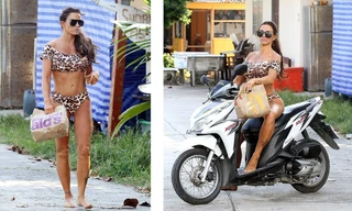 Katie Price mặc bikini, chân trần ‘cưỡi’ xe máy đi mua đồ ăn nhanh