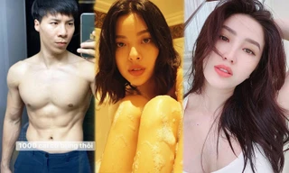 Sao Việt cách ly ngày 22: Tú Hảo tung ảnh khỏa thân, Quốc Nghiệp khoe cơ bụng 6 múi