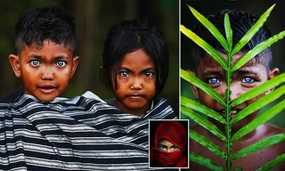 Kỳ lạ bộ tộc có màu mắt xanh biếc như bầu trời ở Indonesia