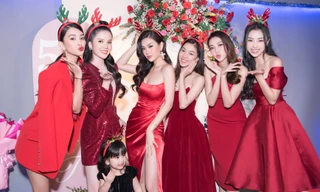 Dàn Hoa, Á hậu diện sắc đỏ nóng bỏng dự tiệc kỷ niệm 5 năm ngày cưới Á hậu Diễm Trang