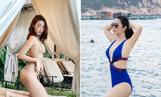 Đỗ Mỹ Linh 'đốt mắt' với bikini, Giáng My không kém đàn em với vóc dáng sexy trên biển