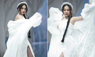 Thanh Hằng phô diễn đẳng cấp siêu mẫu, hoá thiên thần trắng muốt trên sàn catwalk