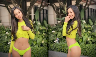 Hiền Thục diện bikini màu xanh neon bé xíu, khoe dáng nóng 'bỏng mắt' dù xấp xỉ tuổi 40