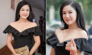 NSND Thu Hà 'Lá ngọc cành vàng' mặc xẻ sâu, khoe vòng một quyến rũ ở tuổi 51