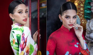 Hoa hậu Tiểu Vy khoe nhan sắc 'cực phẩm' khi diện áo dài đón Xuân Canh Tý 