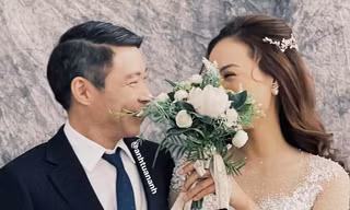 NSND Công Lý điển trai trong ảnh cưới với bạn gái kém 15 tuổi 