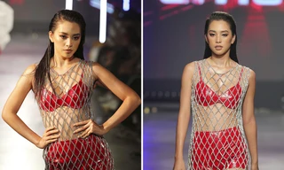 Hoa hậu Tiểu Vy mặc váy lưới xuyên thấu khoe đường cong 'cực phẩm' trên sàn catwalk