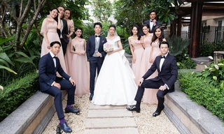 Dàn phù dâu, phù rể toàn 'cực phẩm' trong đám cưới Thuý Vân khiến fans ngây ngất