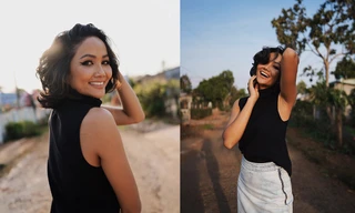 H'hen Niê khoe tài catwalk điêu luyện khi đi hái cà đắng sáng mùng 2 Tết 