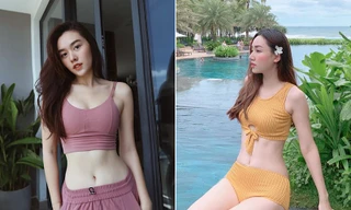 Á hậu Ngô Trà My hiếm khi nóng bỏng với bikini, Tường San khoe eo 'con kiến' quyến rũ
