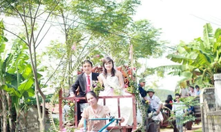 Clip rước dâu bằng xe công nông ở Nghệ An