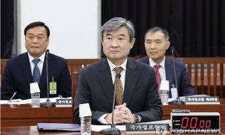 Giám đốc Cơ quan tình báo quốc gia Hàn Quốc Cho Tae-yong trong cuộc họp của Quốc hội Hàn Quốc ngày 13/1. (Ảnh: Yonhap)