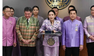 Thủ tướng Thái Lan Paetongtarn Shinawatra phát biểu sau cuộc họp nội các ngày 4/6. (Ảnh: Bangkok Post)