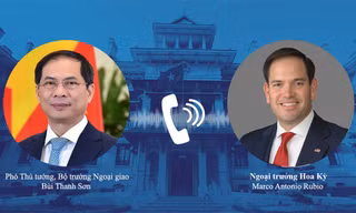 Phó Thủ tướng, Bộ trưởng Ngoại giao Bùi Thanh Sơn và Ngoại trưởng Mỹ Marco Rubio. (Ảnh: Mofa)