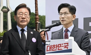 Hai ứng viên Lee Jae-myung (phải) và Lee Jae-myung sẽ cạnh tranh vị trí tổng thống Hàn Quốc trong cuộc bầu cử ngày 3/6. (Ảnh: Chosun Daily)