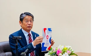 Đại sứ Ito Naoki giới thiệu về sự kiện Expo 2025 tại Osaka. Ảnh: Thu Loan