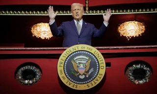 Tổng thống Mỹ Donald Trump phát biểu tại Trung tâm Kennedy ngày 17/3. (Ảnh: Reuters)