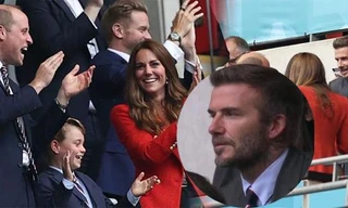 Loạt ảnh vợ chồng hoàng tử William hội ngộ David Bekham ở trận đấu tuyển Anh gây 'sốt' 