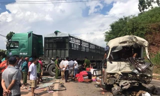 Hiện trường vụ tai nạn. Ảnh: Nguyễn Tú.