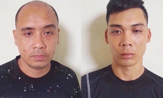hai đối tượng Hưng, Thảo tại cơ quan công an.