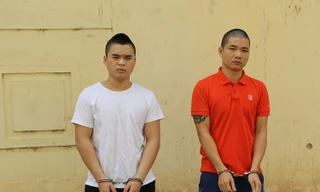 Hai đối tượng bị bắt giữ. Ảnh: Công an Vĩnh Phúc.