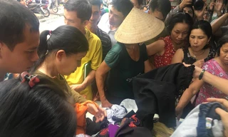 Quần áo ủng hộ giúp đỡ những người bị ảnh hưởng sau vụ cháy.