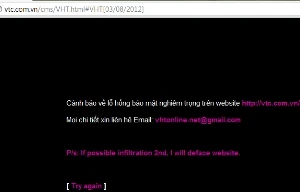 Hacker tìm ra lỗ hổng bảo mật ở website của VTC