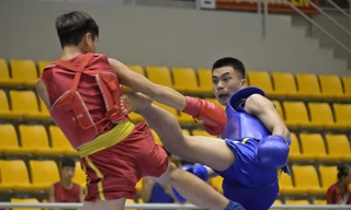 Các vận động viên tranh tài tại Giải wushu Hà Nội mở rộng lần thứ I năm 2025.