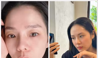 Lệ Quyên (trái) và Phương Linh là hai trong số ca sĩ mạnh dạn khoe ảnh mặt mộc, không chỉnh sửa