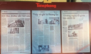 Những bài viết của báo Tiền Phong liên quan đến sự kiện Tàu Hải Dương 981 được Nhà trưng bày Hoàng Sa sưu tầm và sử dụng trong một đợt triển lãm Ảnh: Nguyễn Thành 